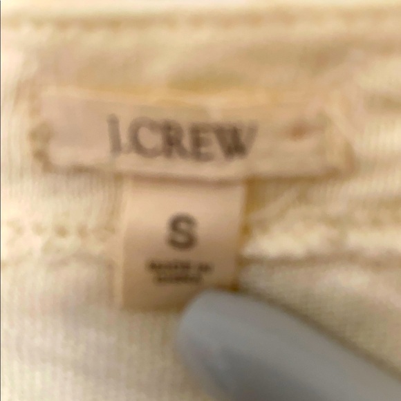 J Crew top scoopneck rosettes 3/4 sleeve lightweight cotton white women’s size S - Picture 3 of 7